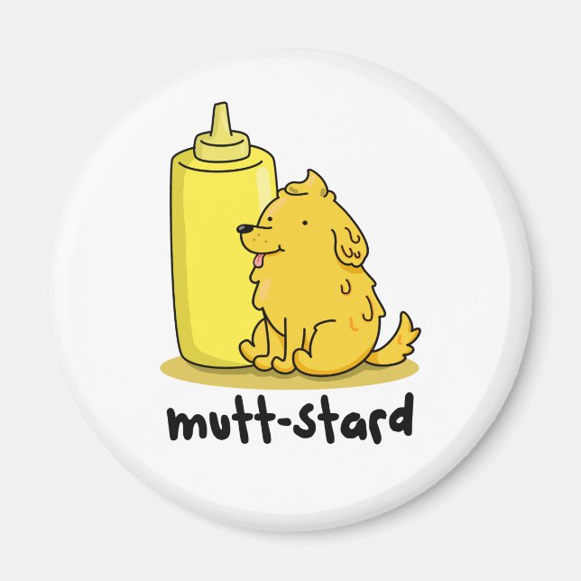 Imán Mutt-stard Funny Doggy Mustard Pun (Frente)