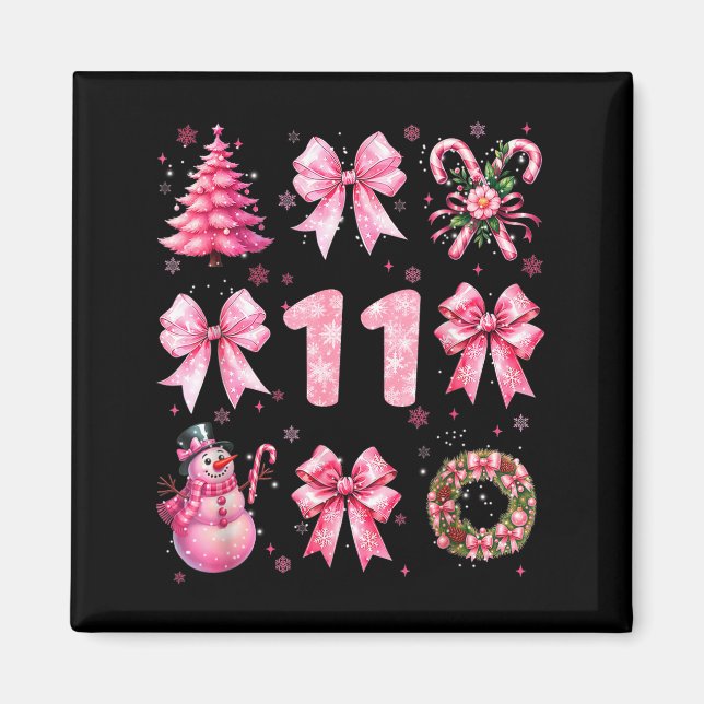 Imán My 11th Birthday Nk Santa Coquette Snowman 11 Year (Frente)