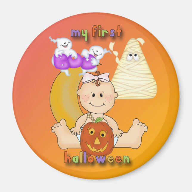 Imán My 1st Halloween Round Magnet (Frente)