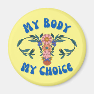 Imán My Body My Choice Floral Uterus Pro-Choice
