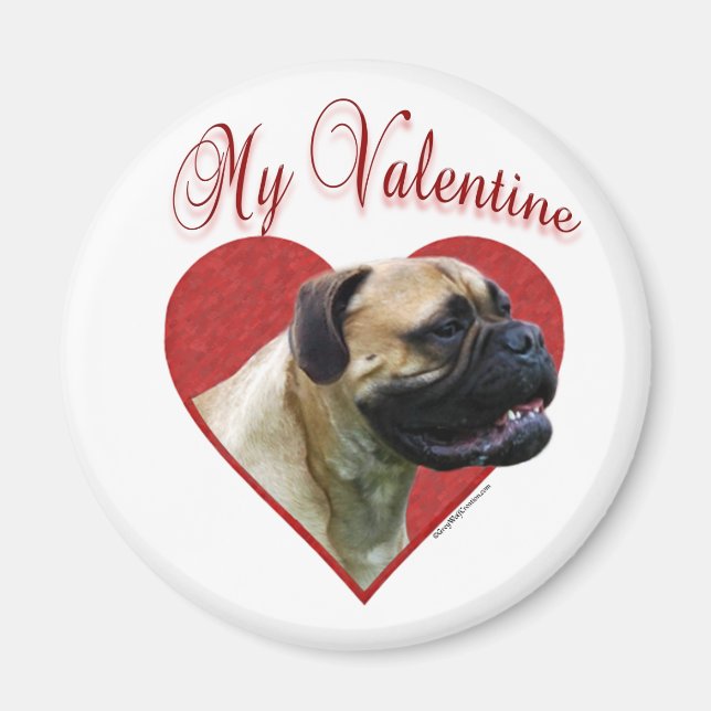 Imán My Bullmastiff Valentine (Frente)
