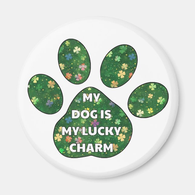 Imán My Dog is my lucy charm (Frente)