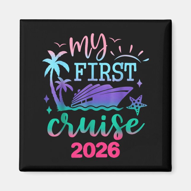 Imán My First Cruise 2026 Family Vacation Trip Ship Mat (Frente)