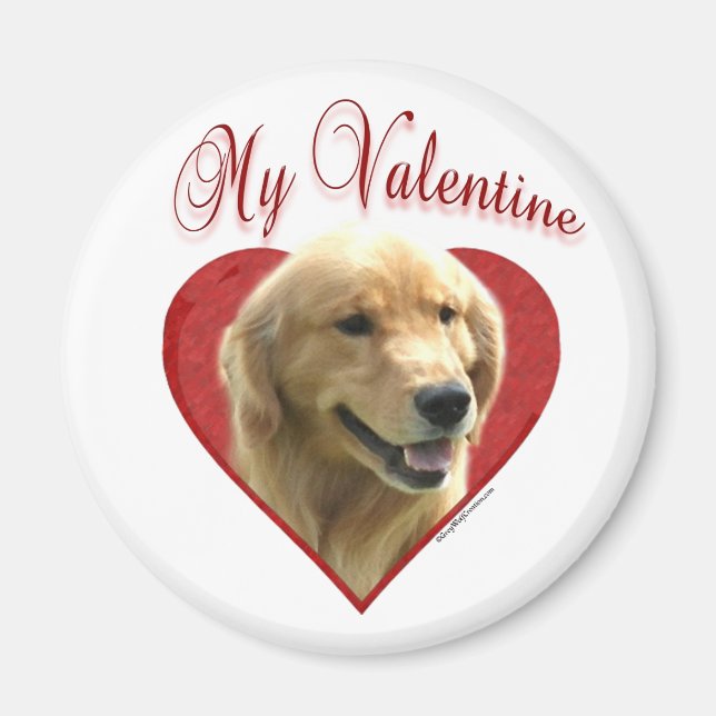 Imán My Golden Retriever Valentine (Frente)