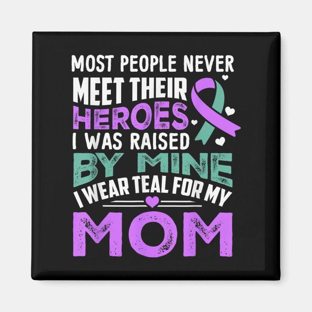 Imán My Heroes I Wear Purple For My Mom Heimer Awarenes (Frente)