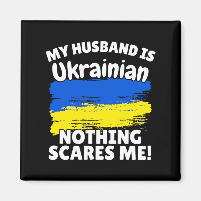 Imán My Husband Is Ukrainian Funny Ukraine Flag Gift Fo (Frente)