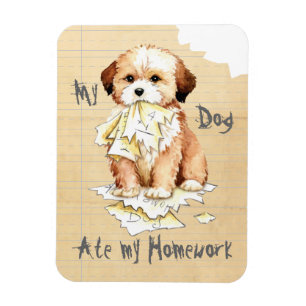 Imán My Lhasa Apso Ate My Homework Magnet