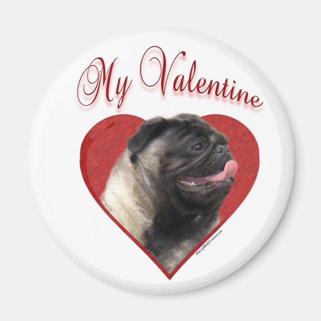 Imán My Pug Valentine (Frente)