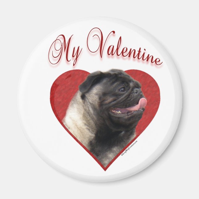 Imán My Pug Valentine (Frente)