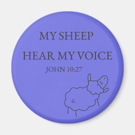 Imán My Sheep Hear My Voice Scripture Magnet