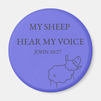 Imán My Sheep Hear My Voice Scripture Magnet