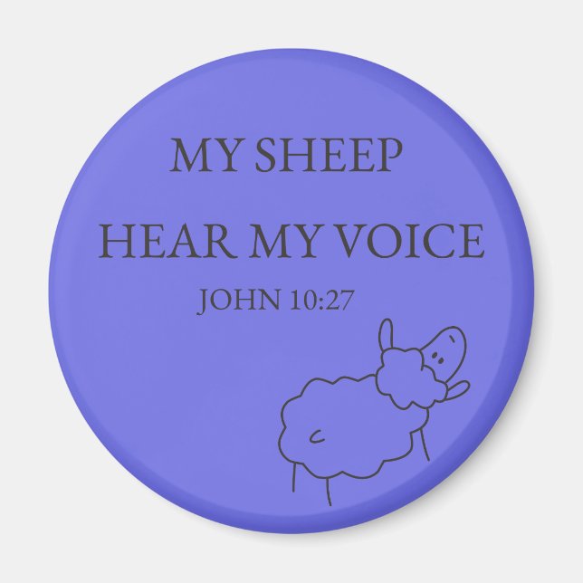 Imán My Sheep Hear My Voice Scripture Magnet (Frente)