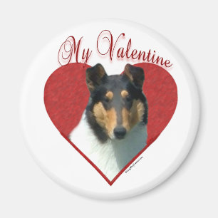 Imán My Smooth Collie Valentine; Tricolor Collie