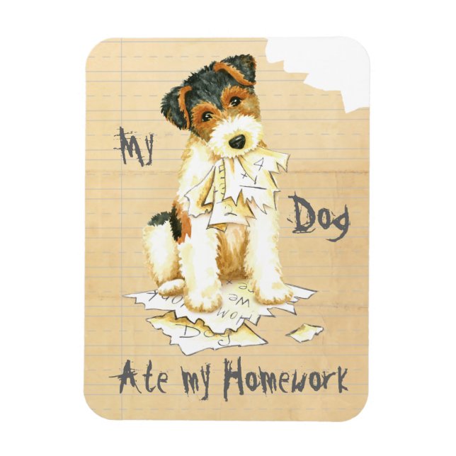 Imán My Wire Fox Terrier Se comió mi hogar (Vertical)