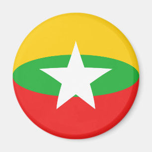 Imán Myanmar Fisheye Flag Magnet