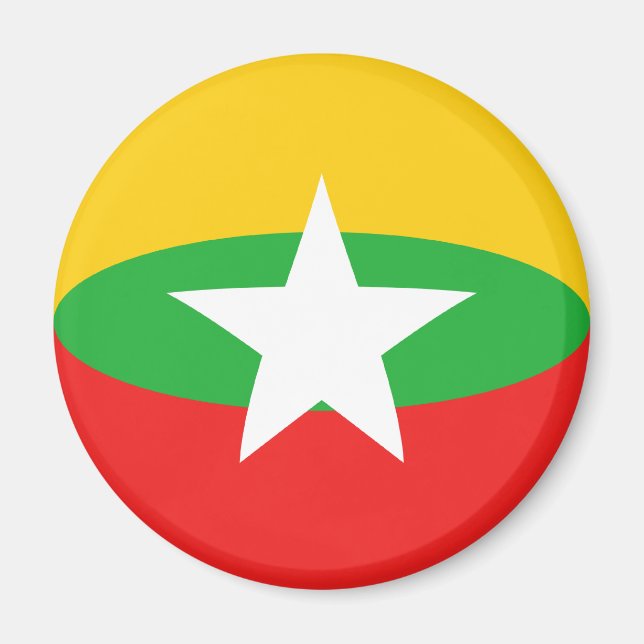 Imán Myanmar Fisheye Flag Magnet (Frente)