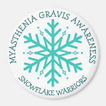 Myasthenia Gravis Snowflake Warrier Magnet