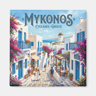 Imán Mykonos Cyclades Calle Viaje Grecia