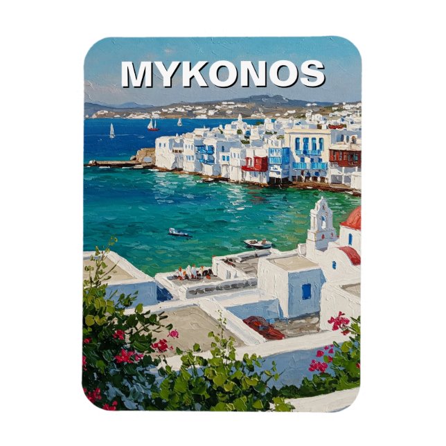 Imán Mykonos Grecia Islas griegas Pequeña Venecia (Vertical)