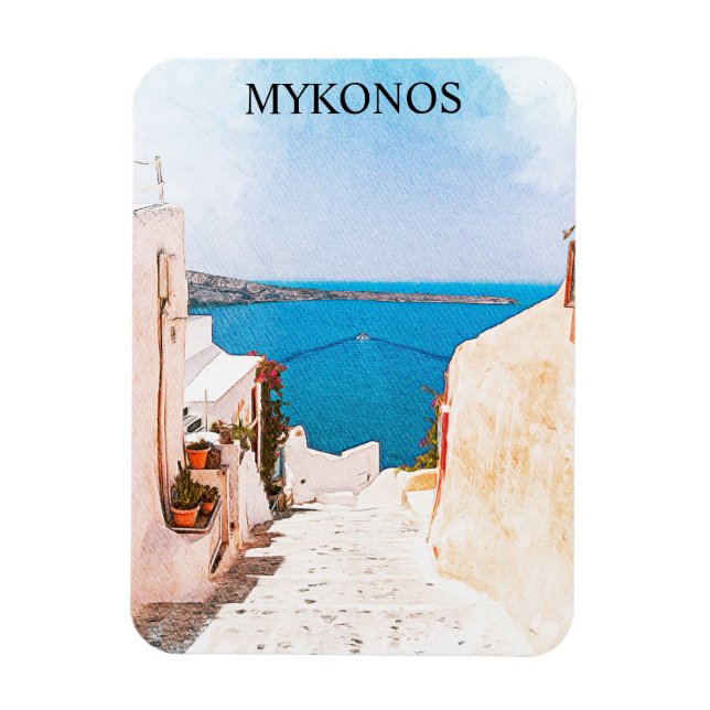 Imán Mykonos Grecia Ocean View Travel (Vertical)