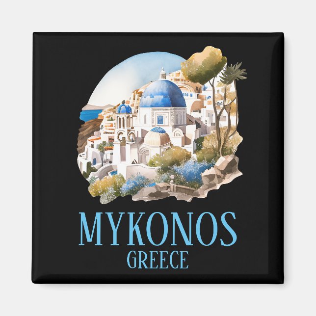 Imán Mykonos Grecia Vintage de la isla griega (Frente)