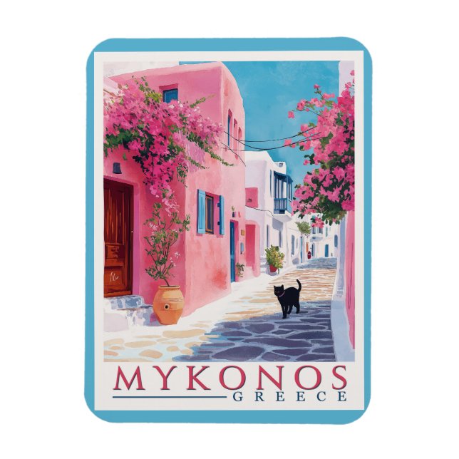 Imán Mykonos vintage, griego (Vertical)
