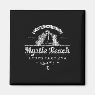 Imán Myrtle Beach Sc Vintage Nautical Tee