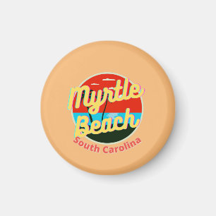 Imán Myrtle Beach South Carolina Retro Sunset