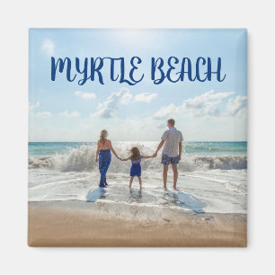 Imán Myrtle Beach Souvenir Sand y Surf con la familia