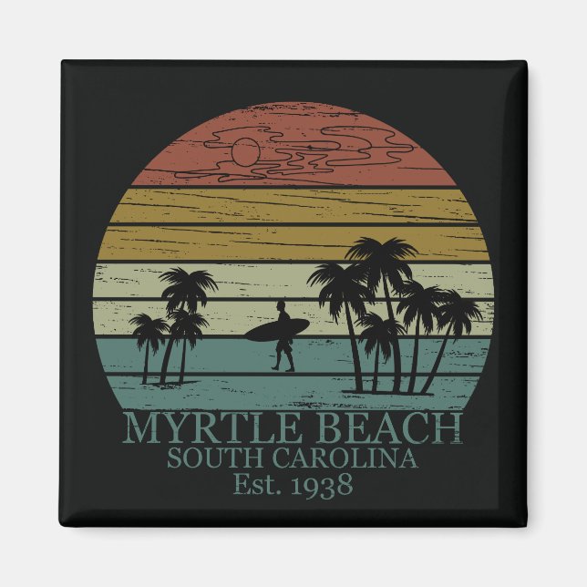 Imán Myrtle Beach Vintage Carolina del Sur (Frente)