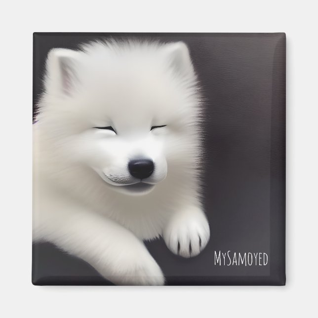 Imán MySamoyed Personalized Gift Idea Cute Samoyed (Frente)