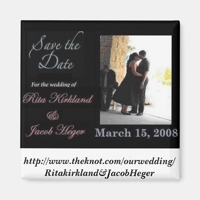 imán myspace, http://www.theknot.com/ourweddi... (Frente)