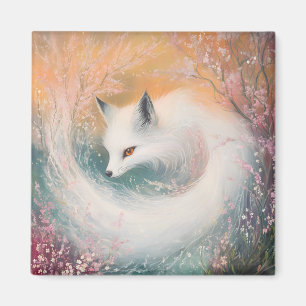 Imán Mystic Bloom Spring Fox Watercolor