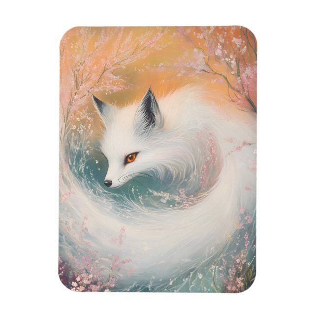 Imán Mystic Bloom Spring Fox Watercolor (Vertical)