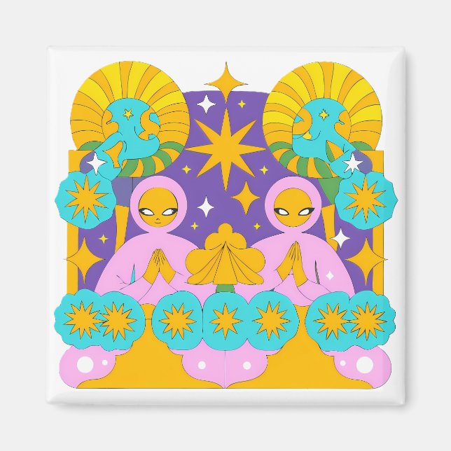 Imán Mystical Figures in a Cosmic Landscape (Frente)