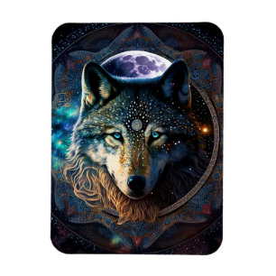 Imán Mystical Wolf Moon Mandala