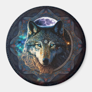 Imán Mystical Wolf Moon Mandala