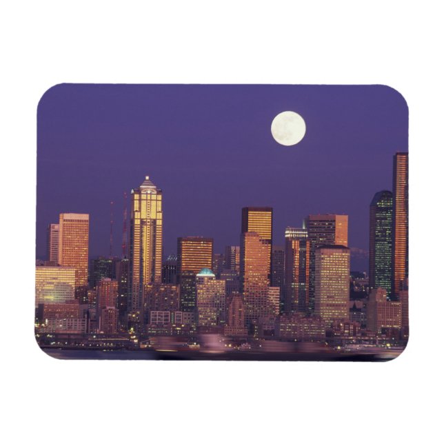 Imán N.A., EE.UU., Washington, Skyline Seattle (Horizontal)