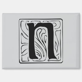 Imán N Monogramm schwarz