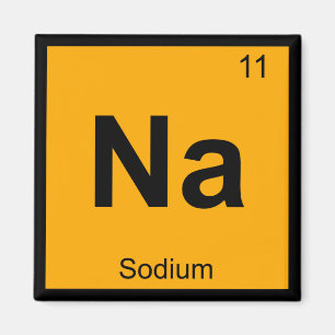 Imán Na - Química del Sodio Símbolo de la Tabla Periódi