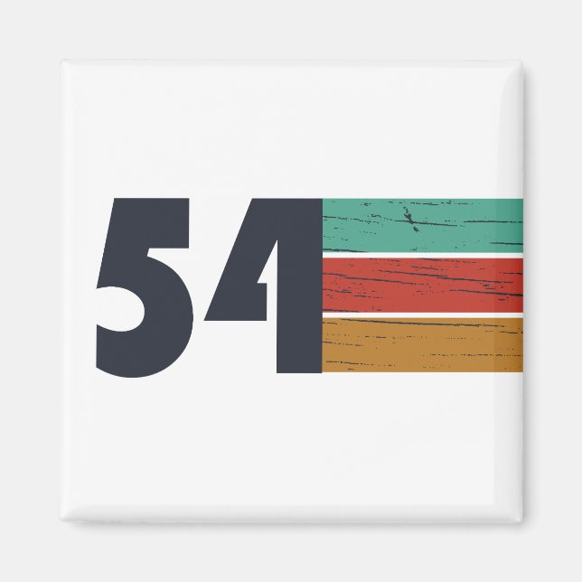 Imán nacido en 1954, cumpleaños vintage (Frente)