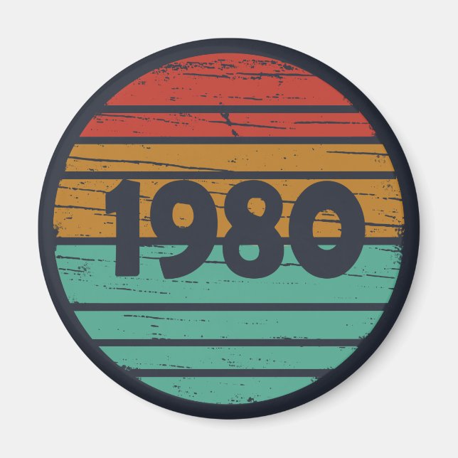 Imán Nacido en 1980 como regalo de cumpleaños (Frente)