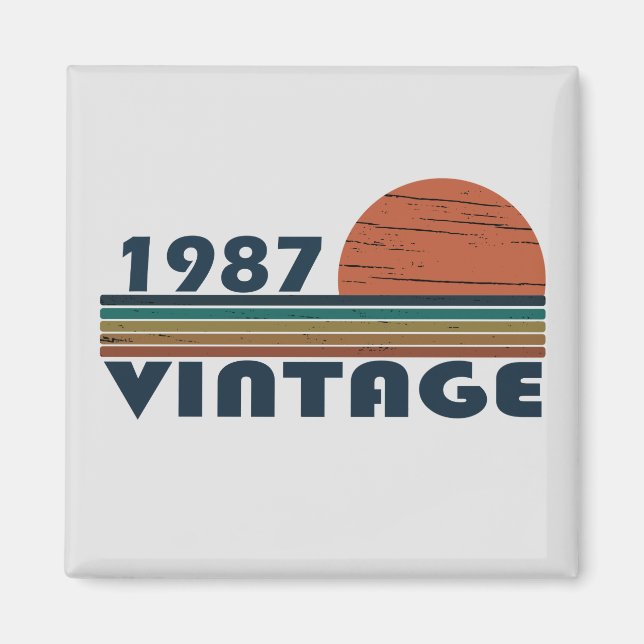 Imán nacido en 1987 regalo de cumpleaños vintage (Frente)