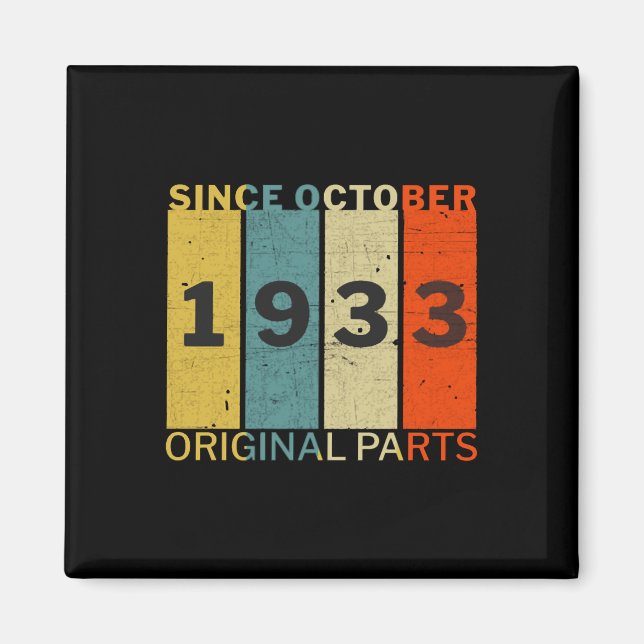 Imán Nacido En Octubre De 1933 Cita Graciosa De Cumplea (Frente)