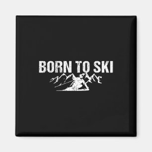 Imán Nacido En Ski Motto Esquí Alpino