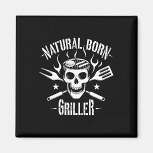 Imán Nacido Natural Griller Funny Chiste Bbq Para El Am