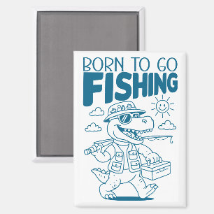 Imán Nacido Para Ir De Pesca - Cool Fish Dino T-Rex Ama