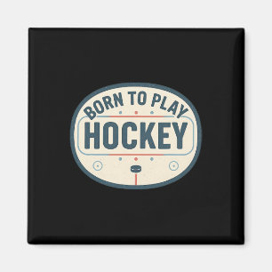 Imán Nacido Para Jugar Hockey Pista De Hielo Retro Juga