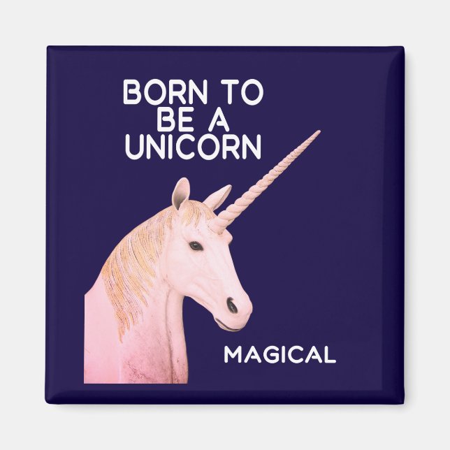 Imán Nacido para ser cabeza de estatua de Unicornio y m (Frente)