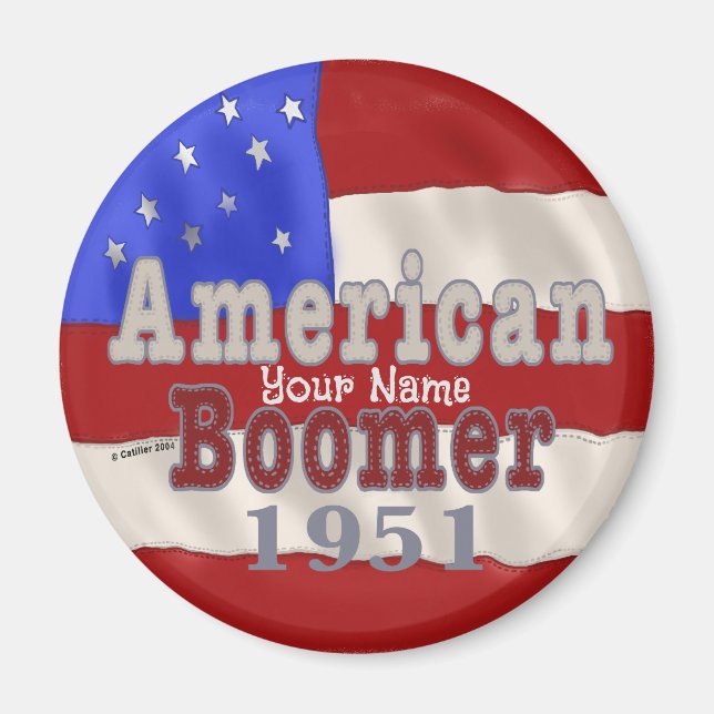 Imán Nacimiento de Baby Boomer 1951 (Frente)